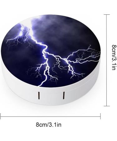 Fulmination in The Dark Blue Sky Round Case For Contact Lens Kit Storage Box with Mirror Printed - Buy Online on GoSupps.com