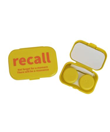 Yfenglhiry Contact lens-trip kits small portable contact box with tweezers remover tools for daily and outdoor area travel contact lens container with storage set cute small yellow