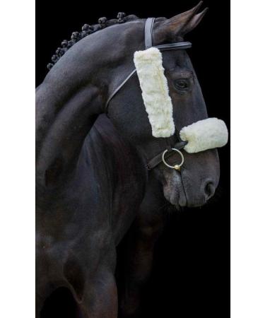 Cameo Equine Synthetic Fleece Cheekpieces - Keep Your Horse Focused Cream One Size - Buy Online on GoSupps.com