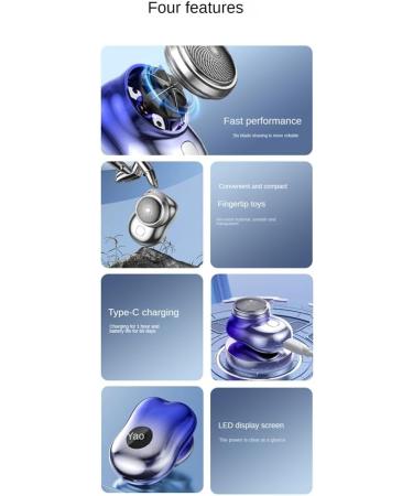 tesrgre Portable USB Electric Shaver Travel Shaver for Men Pocket Electric Shaver Beard Trimmer Digital Display B Silver - Buy Online on GoSupps.com