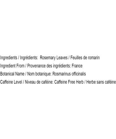 Pure Rosemary Leaves Herbal Loose Tea by Marcoina - Whole Leaves 56g in Resealable bag Caffeine-Free from France - Perfect for Hot Brews and Spices - Known as Salvia Rosmarinus. - 2oz. Rosemary Whole Leaves 56-g. / 2-oz. - Buy Online on GoSupps.com