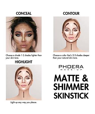 Phoera Shimmer Skin Stick Highlighter Contour Concealer - 404 SUNKISS - Buy Online on GoSupps.com
