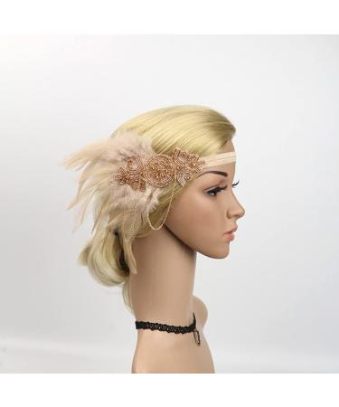 FRCOLOR 1920s Flapper Headpiece 1920s Flapper Headband Rhinestone Hair Band Headpiece Head Accessories Party Headband Champagne - Buy Online on GoSupps.com