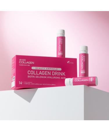 EVER COLLAGEN Beauty Ampoule - Liquid Marine Multi Collagen Drink Low Molecular Collagen Peptitdes Drinkable Supplement for Hair Skin Nail (1 Bottle Per Day 14 Bottles) - Buy Online on GoSupps.com