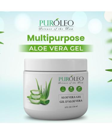 PUROLEO Aloe vera gel 8 Fl Oz/236 ML (Made in Canada) aloe vera gel for face aloe vera gel for hair aloe vera gel for skin Made from aloe vera gel Explore the Goodness - 100% Pure Aloe Vera Gel - Your Go-To for Natural Beauty and Wellness! 236 ml (Pack of - Buy Online on GoSupps.com