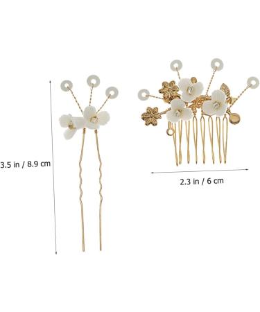 Ipetboom 1 Set Bridal Hairpin Compost Bucket with Lid Japanese Hair Pin Hair Comb Japanese Chopsticks Headpiece for Bride Hair Decorations Alloy European and American Women's Ceramic Flower - Buy Online on GoSupps.com