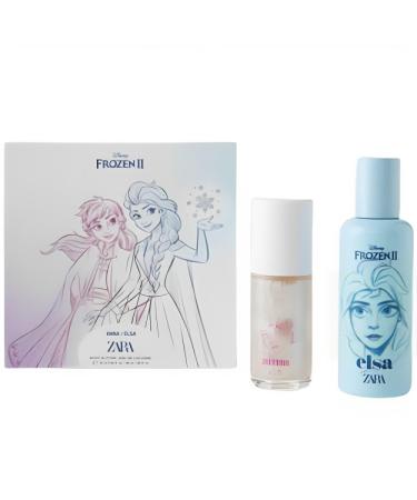 Zara Kids Frozen II Elsa EDC Eau De Cologne 50ML (1.69 FL. OZ) + Anna Body Glitter 25ML (0.85 FL. OZ) Girls Perfume Fragrance Spray Set
