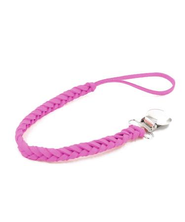 Buy Windy5 Leather Woven Pacifier Chain Clip Holder - Colorful Braided Teether Accessories for Babies (Pink & White) - International Shipping Available - Buy Online on GoSupps.com