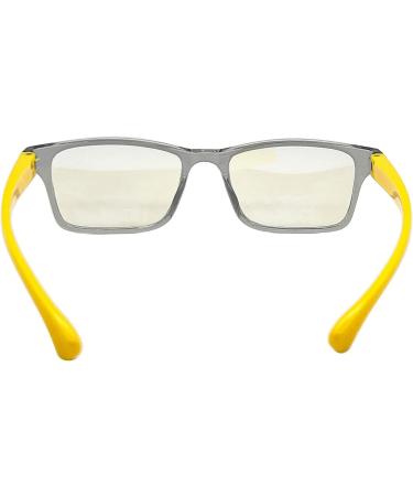Shop LHSDMOAT Children's Blue Light Filter Glasses - Rectangular Frame Gray/Yellow - Protect Eyes from Computer & Gaming Strain - Buy Online on GoSupps.com