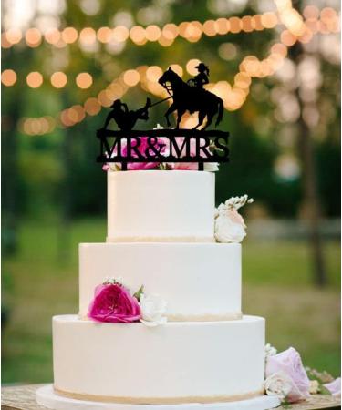 Funny Cowboy Wedding Cake Topper Cowboy Bride Traps Groom to Get Married Farmer Couple Cake Topper Rustic Horse Wedding Cake Topper Mr & Mrs Wedding Cake Topper - Buy Online on GoSupps.com