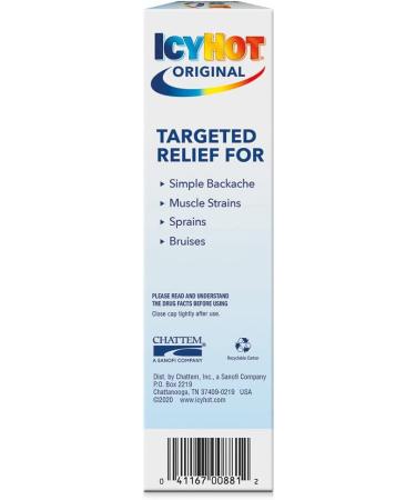 Icy Hot Original Pain Relief Cream 3 oz - Fast Acting Muscle & Joint Relief - Buy Online on GoSupps.com