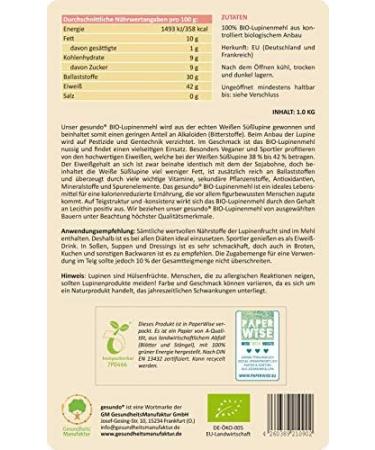 Buy gesundo ORGANIC Lupin Flour - High Protein White Sweet Lupine - 200g Can | Healthy Baking & Cooking - Buy Online on GoSupps.com
