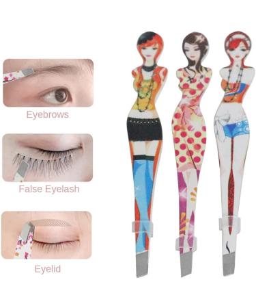 Pinkiou Professional Slant Tip Eyebrow Tweezers 6 Pack Bikini Style Hair Removal Makeup Tool - Buy Online on GoSupps.com
