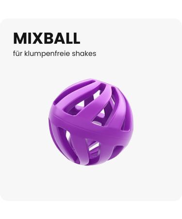 Shakenext Purple Protein Shaker Bottle 700ml | Leak-Proof Dishwasher-Safe Blender with Mixing Ball for Fitness & Protein Shakes - Buy Online on GoSupps.com