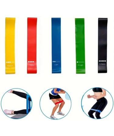 Resistance Bands Set - 5 Piece Workout Essentials for Men & Women - Booty & Leg Exercise Flexbands for Pilates - Buy Online on GoSupps.com