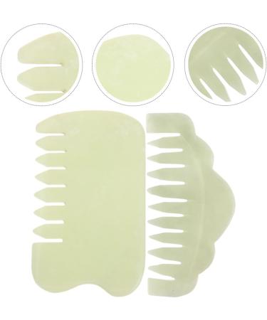 Buy Wofashpuret 2-Piece Jade Comb Set - Chinese Gua Sha Massage Tools for Relaxation & Wellness - Buy Online on GoSupps.com