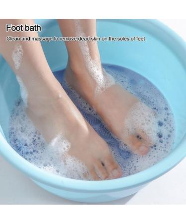 Shower Foot Rubber Matte 2 Pack - Anti-Slip Back Cleaning Brush for Wall Suction | Improve Blood Circulation (Blue L) - Buy Online on GoSupps.com