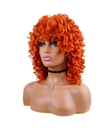 Short Loose Curly Wig for Black Women | Synthetic Natural Half Wig in Ginger (Orange) - Buy Online on GoSupps.com