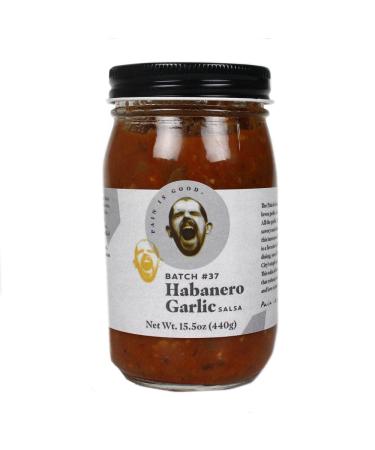 Pain is Good- Habanero Garlic Salsa - 15.5 Ounces- Made in USA with Cayenne & Habanero Peppers - All Natural Ingredients, Non-GMO, Gluten-Free, Sugar-Free, Vegetarian, Keto