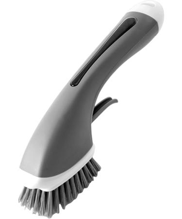 Fovolat Kitchen Cleaning Brush | Long Handle Soap Dispensing Automatic Cleaning Scrubber Add Detergent Reused Sink Cleaning Kitchen Cleaning Tools for Pan Grey - Buy Online on GoSupps.com