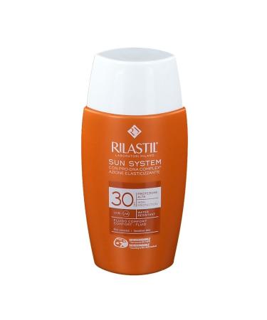 Rilastil Sun System Water Touch Fluid Moisturising and Antioxidant Sun Care Fluid Matting Effect SPF 30 for Sensitive Normal and Combination Skin 50 ml