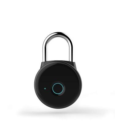 High-tech Lock Black Sensitive Fingerprint Padlock Waterproof and Rustproof Smart Lock for Locker Door and Window Lock