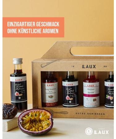 Laux Vinegar Gift Box - 5 Set with Unique Vinegar Creations & Aperitif - Perfect Topping for Salad & Vegetables - Ideal Easter Gift (5 x 40ml) - Buy Online on GoSupps.com