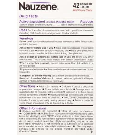 Nauzene Nausea Relief Chewable Tablets 40 Count | Fast Relief from Nausea | International Shipping Available - Buy Online on GoSupps.com