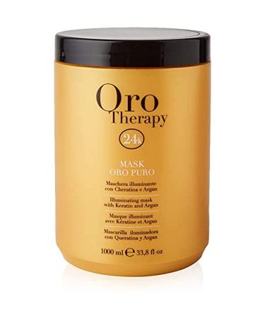 Fanola Oro Puro Illuminating Keratin Argan Mask, 1000 ml 33.8 Fl Oz (Pack of 1)