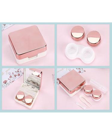 Gbstore 5-in-1 Contact Lens Case - Portable Lens Box with Mirror & Accessories | Travel-Friendly Rose Gold Kit - Buy Online on GoSupps.com