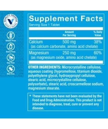 Vitamin Shoppe Chelated Cal-Mag 2:1 Ratio (300 Tablets) - Bone & Teeth Support - Buy Online on GoSupps.com