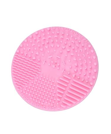 Ipetboom Silicone Washing Makeup Brush Cleaner Pad Hair Washer Scrubber Silicone Makeup Sponge Makeup Brush Cleaning Mat Cosmetic Brush Shampoo Scrubber Round Hair Brush Hairbrush Portable 10*10cm Pink