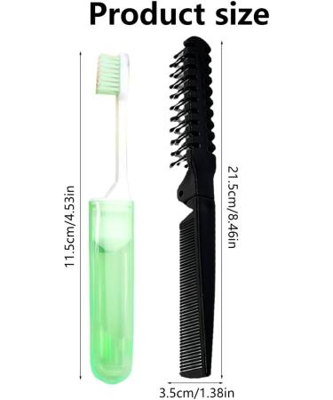 Shop Jiakalamo 4-Piece Travel Toothbrush Kit - Foldable Soft Bristles & Comb - Perfect for Adults & Kids - Camping & Hiking Essentials - Pink Orange Blue Green Colors - Buy Online on GoSupps.com