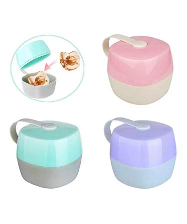 Qiwenr 3 pieces of pacifier box pacifier storage box dust density baby pacifier box traveling pitchable pacifier holder box pacifier storage container carrying holder box for baby newborn trip