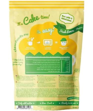 CleanFoods SlimCake Mug cake 73 calories l saveur citron l 5 mug cake I Konjac Glucomannan I sans gluten I sans sucre I pr par en 60 secondes l mugcake - Buy Online on GoSupps.com