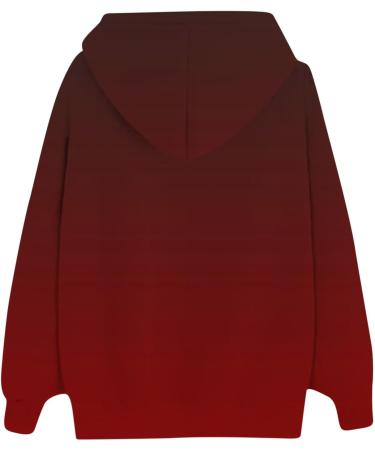 oelaio Women and Winter Long Sleeved Printed Hooded Sweater Jacket Red Medium - Buy Online on GoSupps.com