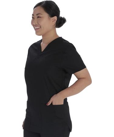 Vital Threads Unisex Scrubs Set V-Neck Top & Drawstring Pant VT509C - Medium Black - Buy Online on GoSupps.com
