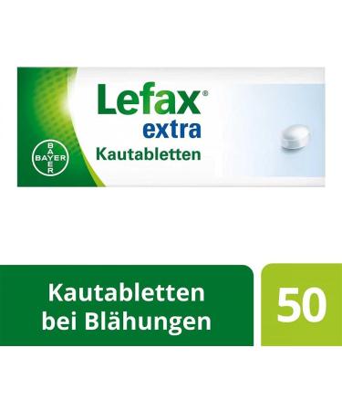 Lefax Extra Chewing Tablets - 105 mg Simeticon for Gas & Flatulence Relief | Peppermint Flavor - 50 Tablets (1 Pack) - International Shipping Available - Buy Online on GoSupps.com