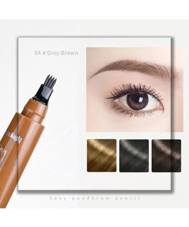 Explosive Four Forked Eyebrow Pencil Waterproof Sweatproof Durable Wild Eyebrow Non Smudging (04# Grey Brown) 04 # Grey Brown - Buy Online on GoSupps.com