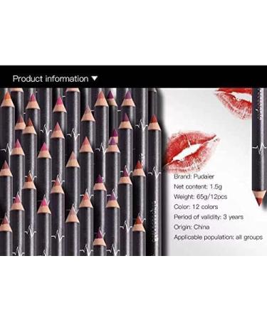 Beteligir Matte Lip Liner Pencil Set - 12 Assorted Colors | Waterproof & Long-Lasting Velvet Lip Liners - Natural Lip Makeup - Buy Online on GoSupps.com