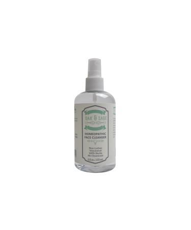 OAK & SAGE Homeopathic Face Cleanser - Unscented - Non-Lather - 8oz - 100% Herbs No Alcohol No Chemicals - For All Skin Types