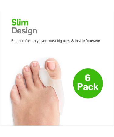 NatraCure Gel Big Toe Bunion Guards & Toe Spreaders - Pain Relief for Crooked Toes, Pressure, Hallux Bunions - 6 Count - Buy Online on GoSupps.com