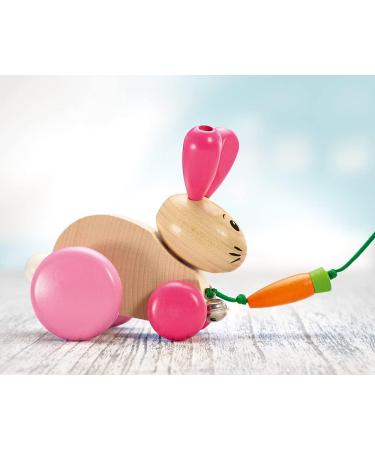 Buy Selecta 62023 Hanna Hoppel Pull-Along Rabbit Toy | Wooden Push & Pull Toy 13 cm - International Shipping Available - Buy Online on GoSupps.com