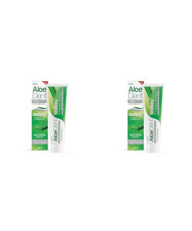 Aloe Dent Whitening Aloe Vera Toothpaste Fluoride Free Natural Action Vegan Cruelty Free SLS Free Naturally White Healthy Gums 100 ml (Pack of 2) 100 ml (Pack of 2) Whitening