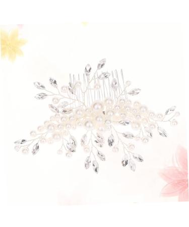 FRCOLOR 1PC wedding headpiece for bride metal hair claw clips Wedding Hair Jewelry Wedding Hair Pin pearl headpiece pearl hair clip Bride Hair Comb Wedding dress bridesmaid crystal - Buy Online on GoSupps.com