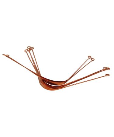 6 x 100% Pure Hammered Copper Ayurvedic Tongue Cleaner Scraper