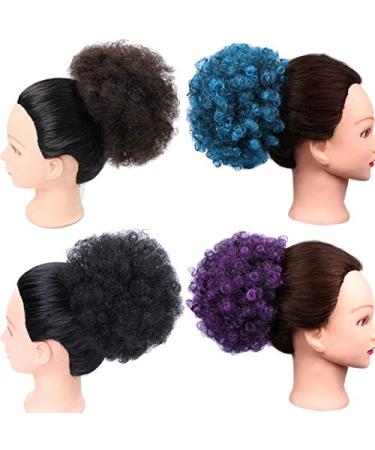Curly Afro Hair Bun Ponytail Extensions | Natural Synthetic Clip-In Hairpiece for Black Women - Buy Online on GoSupps.com