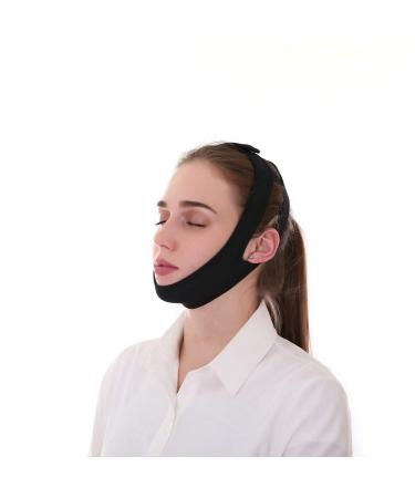 Stop Snoring Chin Strap Anti Snoring Jaw Reduction Relief for Men and Women Black