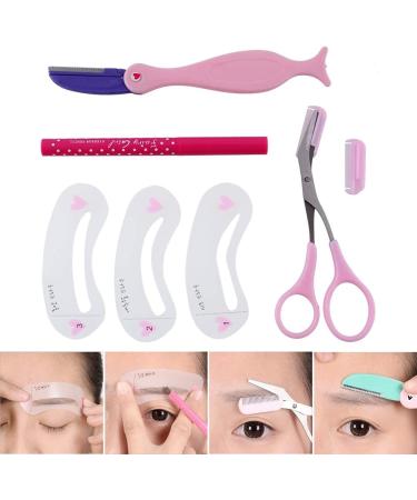  beautitip Eyebrow Razor Scissors Stencil Styles Models Eyebrow Shapes Kit Black 4-in-1 Set Black 4in1 Set - Buy Online on GoSupps.com