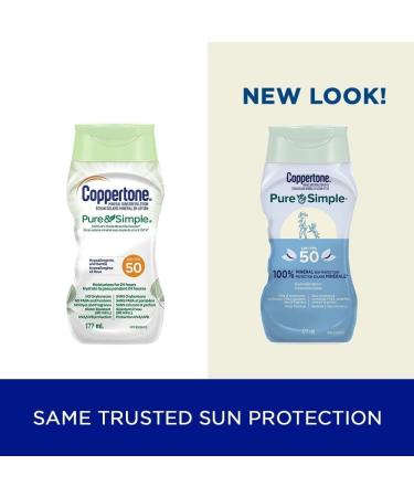Coppertone Mineral Sunscreen lotion pure and Simple Spf 50 100 percent Zinc oxide mineral Face and Body Sunscreen Hypoallergenic Face and Body Lotion for Sun Protection 177 ml. SPF 50 - Body Lotion - Buy Online on GoSupps.com